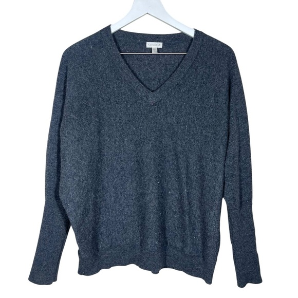Garnet Hill Womens Essential Cashmere V-Neck Pullover Sweater Dolman Sleeve - Picture 1 of 11